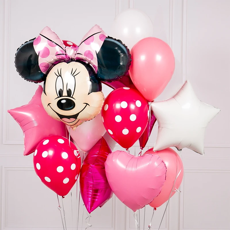 

11pcs mickey minnie mouse 18 inch star Helium Foil Balloons happy birthday decoration balloon Baby Shower 1th birthday globos