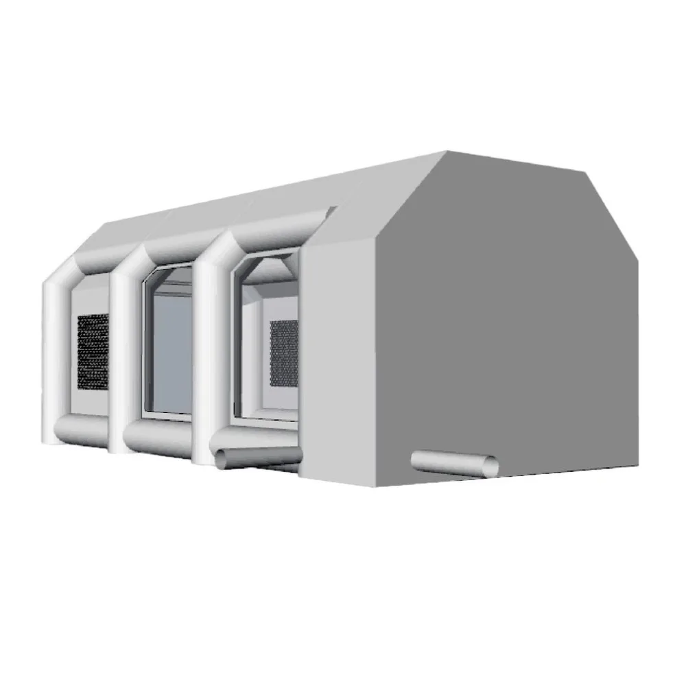 

6m Inflatable Oxford Cloth Foldable Spray Paint Booth Tent Commercial Function For Car Closed With Pedestal And Window US Plug