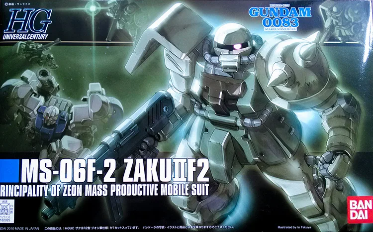 Bandai Gundam 1/144 HGUC MS 06 ZAKU II F2 ZEON VER. Мобильный Костюм Фигурки сборные модели наборы