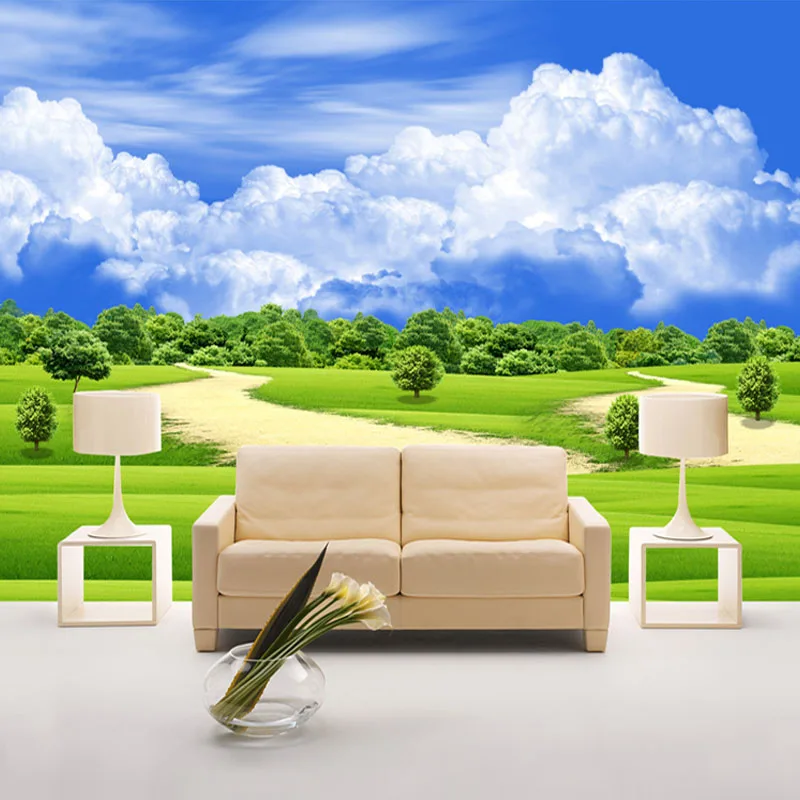 

Custom 3D Photo Wallpaper Blue Sky White Clouds Natural Landscape Wallpaper Living Room Sofa Bedroom TV Backdrop Mural Wallpaper