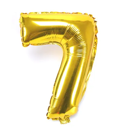 Золотое серебряное число воздушный шар из фольги цифра Гелиевый шар День рождения Свадебные украшения надувные воздушные цифры - Цвет: gold 7