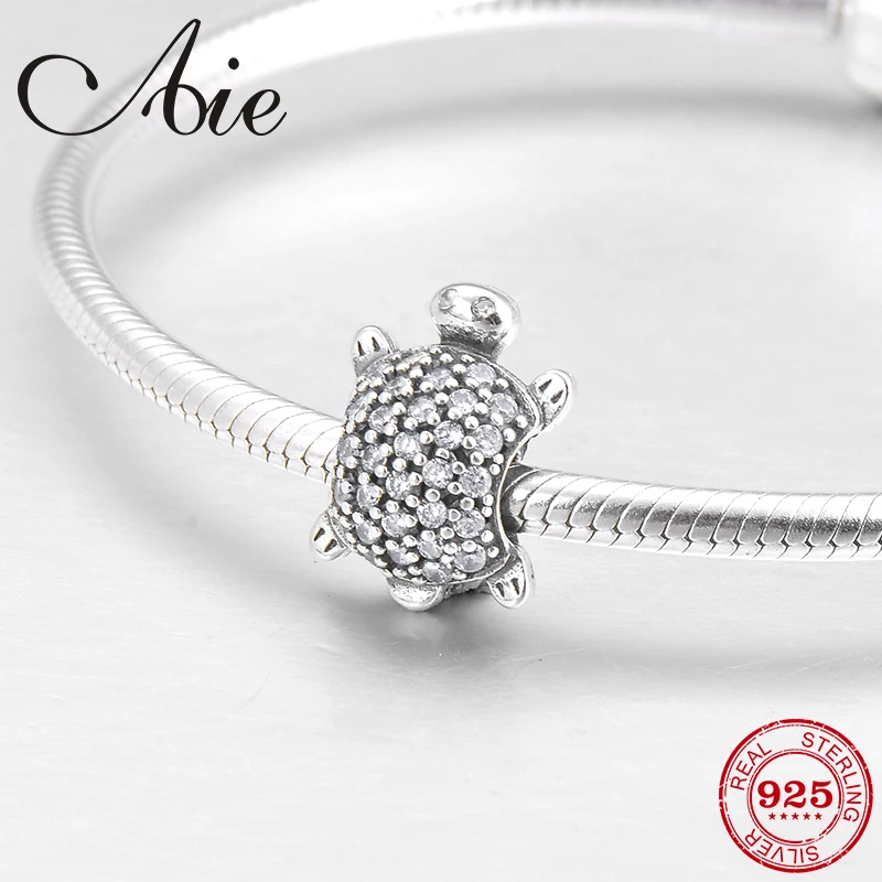 

Lovely little tortoise 925 Sterling Silver charming Sparkling CZ fine Bead Fit Original Pandora Charm Bracelet Jewelry making