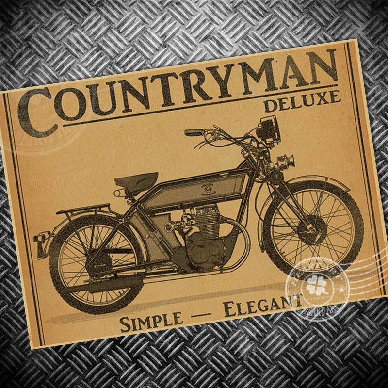 

Vintage poster retro old motorcycle ad peper sign page painting print picture bar living room wall art sticker photo 42x30cm