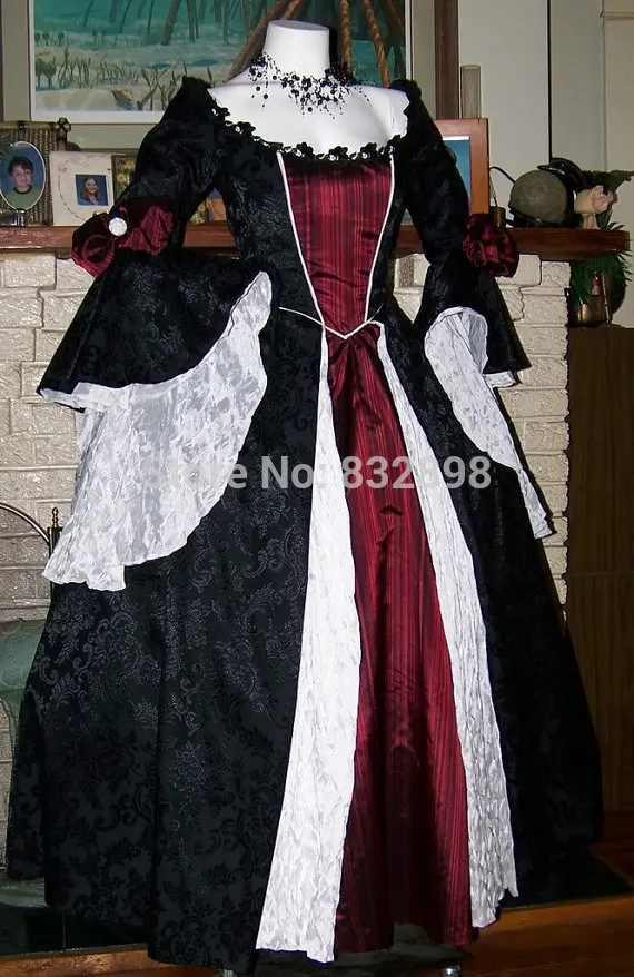 Дракулы в готическом стиле, стиле ренессанс пиратские платья платье Золушки костюм вампира женские Винтаж платье
