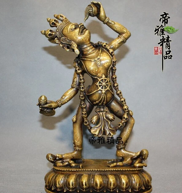

R0717 Details about Tibet Buddhism Temple Bronze Copper Gild Simhamukha Dakini Bodhisattva Statue (B0413)