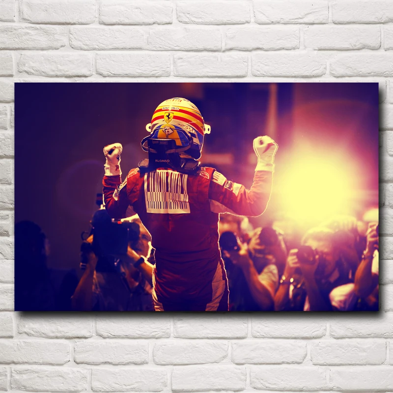 

Fernando Alonso Of Spain F1 World Championship Home Decor Pictures Silk Fabric Poster 12x19 15x24 19x30 22x35 Inch Free Shipping