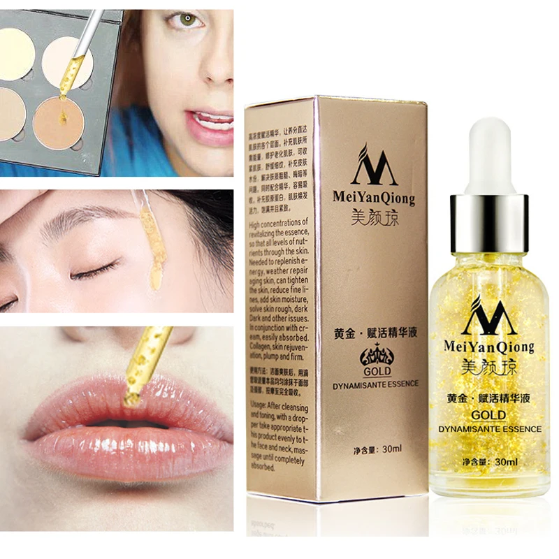 

30ml Makeup Primer 24K Gold Essence Liquid Moisturizer Hydrating Oil Control Face Make Up Base Foundation