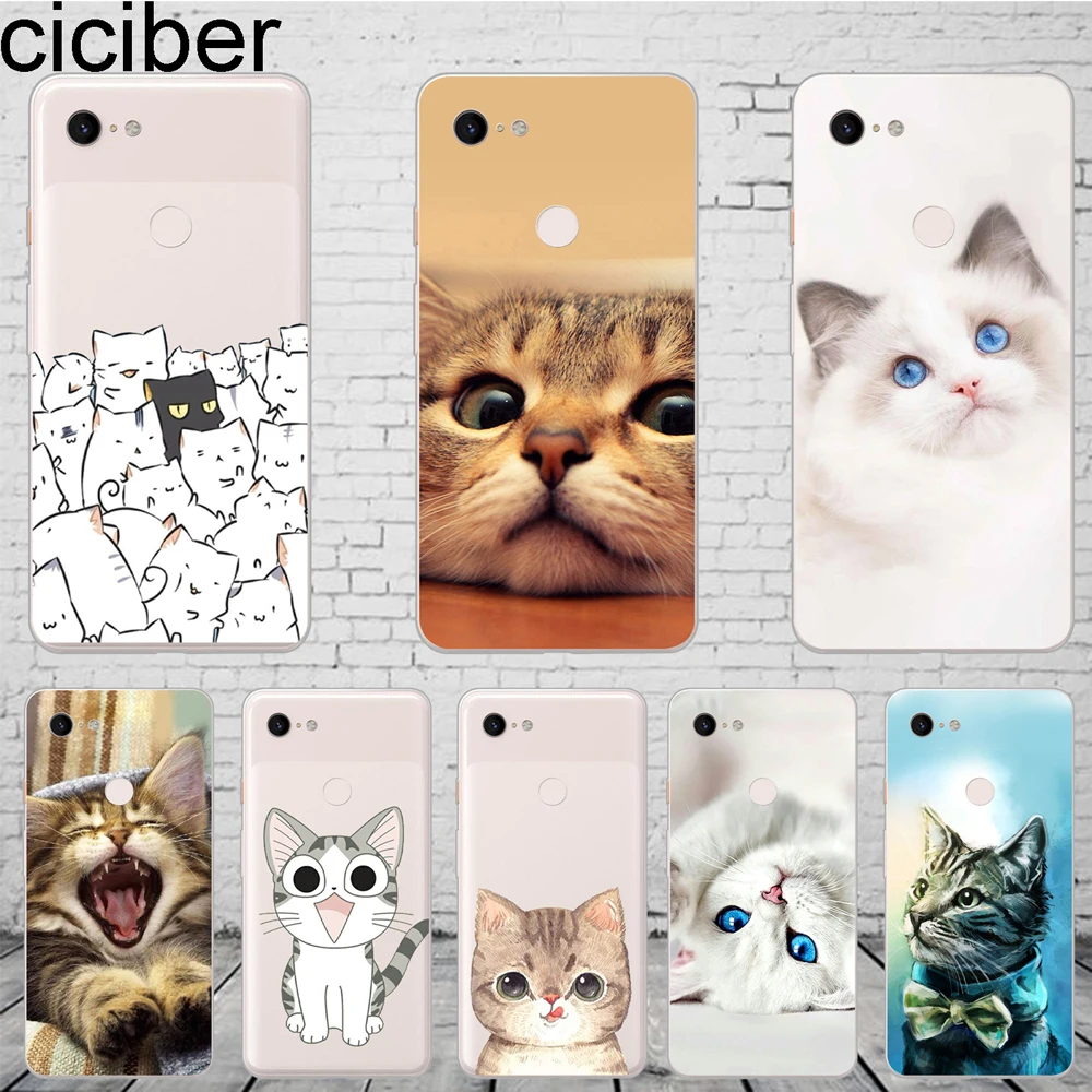 

ciciber Anime Animal Cute Funny Cat Phone Case For Google Pixel 3 2 XL Soft Silicone Cover for Pixel 3XL 2XL Coque Funda Capa