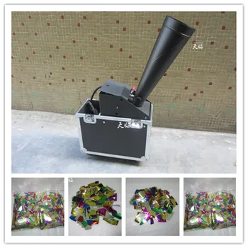 

Free Shipping 1 Piece Flycase Co2 Confetti cannon machine + 10 KG Rectangle Shape confetti paper(Mixed Color) with Gas Pipe