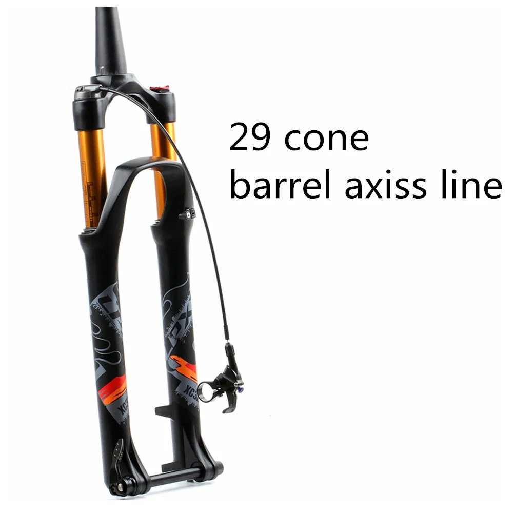 LPXX 32 RL 120 мм Air 27,5 29ER kegel Zoll Gabel подвеска Schloss Gerade Verjungt steckacchse QR Quick Release pelz MTB Fahrrad - Цвет: 29 cone axiss line