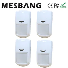 hot 4 piece/ lot wireless infrared detector pir detector sensors 433MHZ for GSM alarm system free shipping