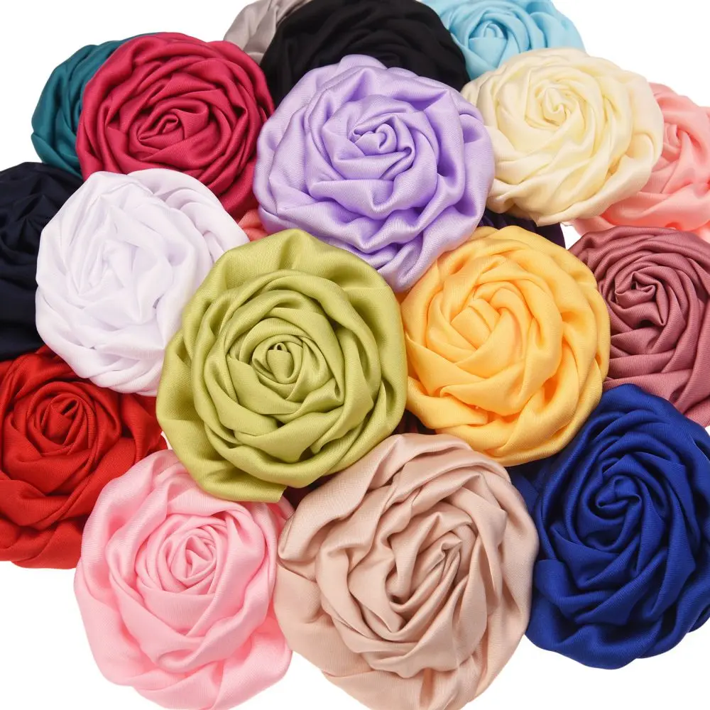 

120PCS Chiffon folded Flower Fashion Hair Accessories Chic Headwear Accessory No Barrette Hairclip Wedding decoration flower