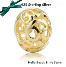 Free Shipping 925 Sterling Silver Arabic Number Gold Plated Charm Accessories Bead Fits For Bracelet & Necklace 1pc/lot VK0887