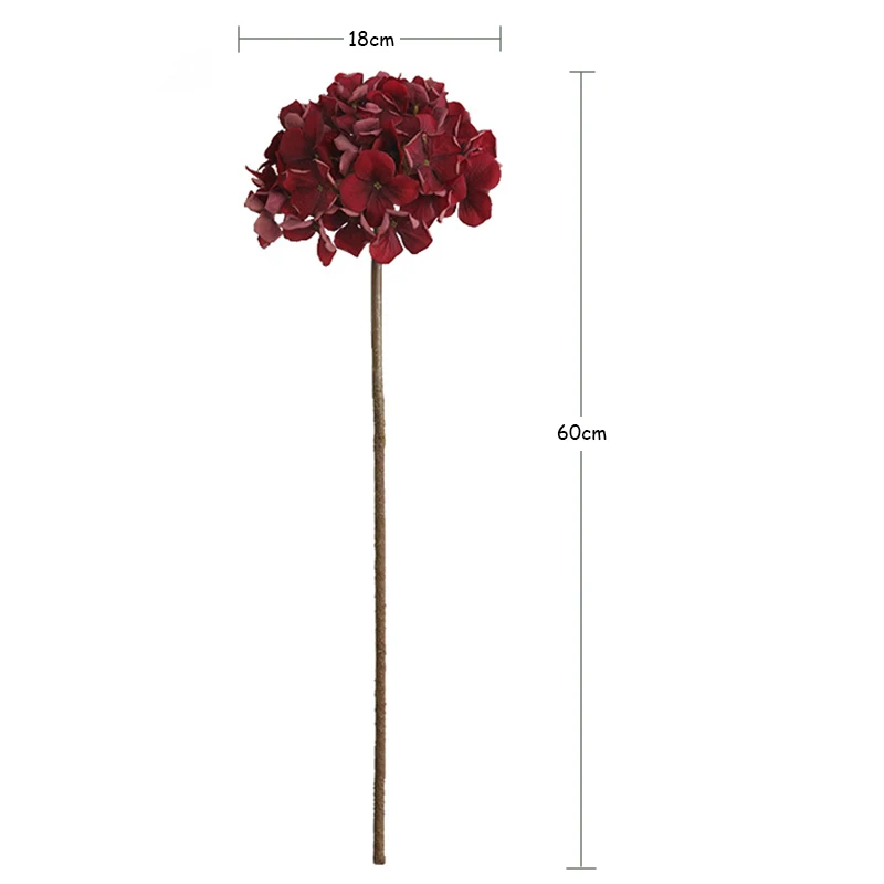 JAROWN Artificial Hydrangea Flowers European Style Retro Dry Hydrangea Simulation Fake Flower Branch Wedding Home Interior Decor (17)