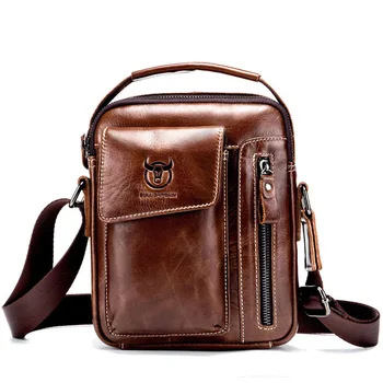 

Genuine Leather Men Bag Shoulder Bags Cow Leather Crossbody Bags Men Messenger Bag Vintage Male Handbags WBS531