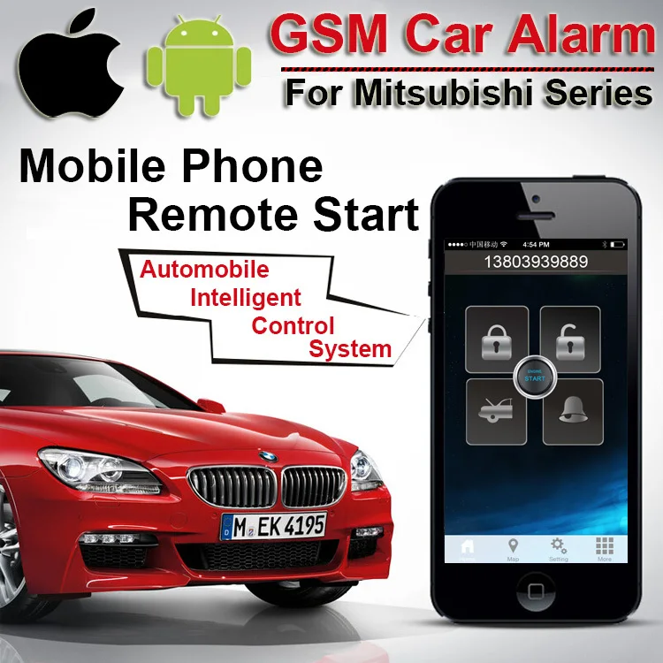 Buy Top Quality App GPS GSM Car Alarm for Mitsubishi Push Button Start Calling