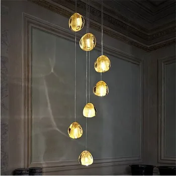 

Mizu 7 Light Pendant by Nicolas Terzani from Terzani Suspension Lamp Chandelier Gold/ Transparent Lighting Fixture Dining Room