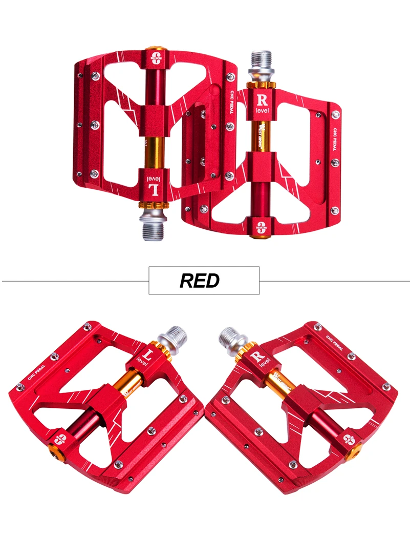 WEST BIKING педали для велосипеда MTB дорожный велосипед педали Фиолетовый Алюминиевый сплав платформа 3 герметичный подшипник сверхлегкие велосипедные педали