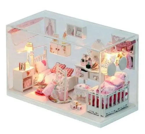 Новые модницы Девушки Белый миниатюрный Diy кукольный домик мечта принцесса комната Кукольный дом для девочки Orom украшения игрушки
