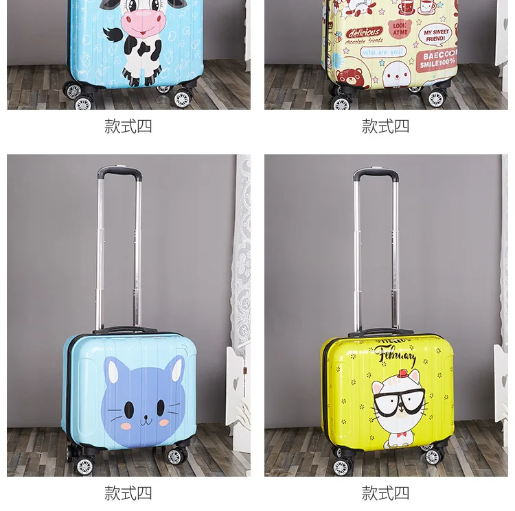ZYJ Customizable Girls Boys Travel Trolley Luggage kids Cute Alloy Rolling Airplane Suitcase Trunk 18 inch Luggage (16)
