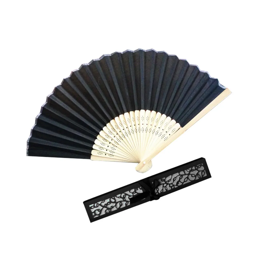 

Hand Held Fan Folding Paper Fan Summer Pattern Folding Dance Wedding Party Lace Silk Folding Hand Held Solid Color chinese fan