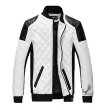 Осень, большие размеры 5XL, Мужская стеганая тонкая куртка из искусственной кожи PU, мужские кожаные куртки софтшелл с воротником, мужские куртки s