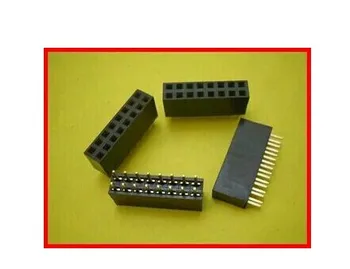

Free shipping 220PCS 2.54mm 2 X 7 Pin Gold-plated Double Row Straight Female Pin Header ROHS