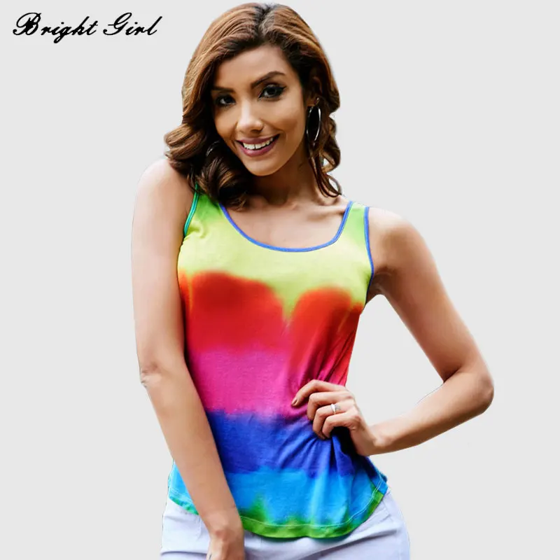 BRIGHT GIRL Summer Causal Tank Tops Women Back Hole Clothes Tops Lady