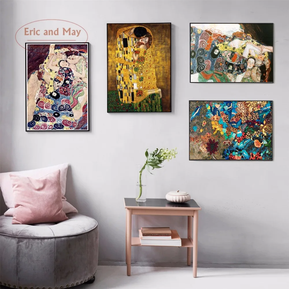 Скандинавский Женский портрет Klimt холст художественная живопись печатный плакат