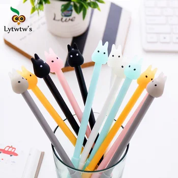 

4 Pieces Lytwtw's Korean Stationery Cartoon Totoro Cute Pen Handles Gel Pen School Office Kawaii Supply Gift Novelty