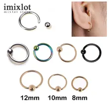 

2 Pieces 14G 16G 18G Stainless Captive Hoop Bead Rings BCR Eyebrow Tragus Nose Nipple Ring Bar Lips Body Piercing Jewelry