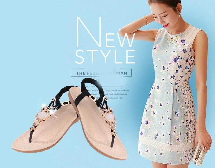 Fast delivery Women sandals 2018 soft PU leather Rhinestone sandals women Summer fashion flip flops sandals women shoes lisse