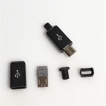 10 шт./лот YT2153B Micro USB 4Pin штекер разъема Черный/Белый Сварочные данные OTG интерфейс линии DIY кабель для передачи данных Аксессуары