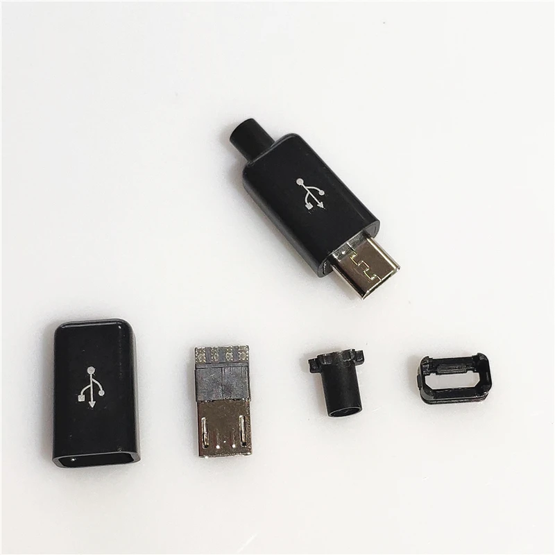 10 шт./лот YT2153B Micro USB 4Pin штекер черный/белый сварки данных OTG линии интерфейс DIY кабель для передачи данных интимные аксессуары