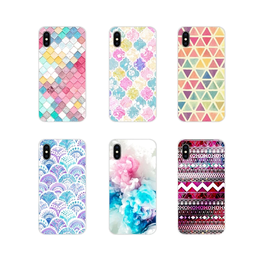 

For Samsung A10 A30 A40 A50 A60 A70 Galaxy S2 Note 2 3 Grand Core Prime Cell Phone Shell Case Rainbow Pastel Watercolor Moroccan