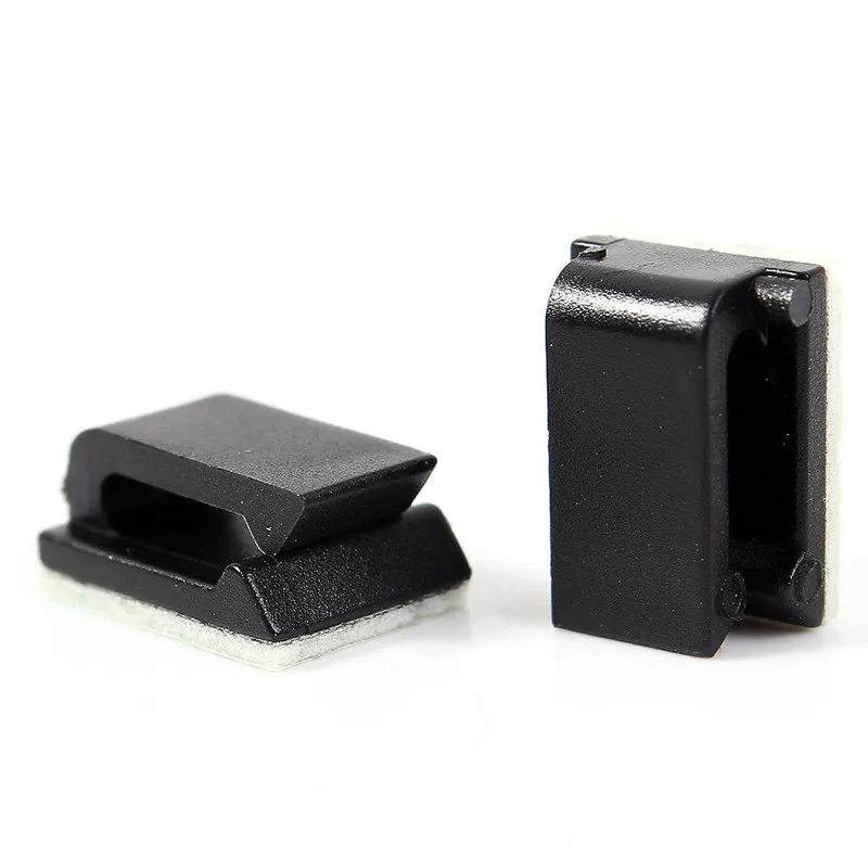 Hot 50Pc Single Hole Plastic Office Wire Cord Cable Wrapper Pasted Flat Cable Holder Winder Cable Clips Fixer Organizer Winder - ANKUX Tech Co., Ltd