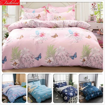 

3/4 pcs Bedding Set Couple Big Size Double Full Super King Queen Twin Single Size Duvet Cover sheet Pillowcase Cotton Kids Child