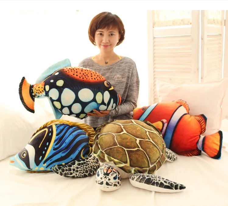 

65cm New Style sea fish plush toys colorized fish doll stuffed soft PP Cotton plush pillow Cushion kids toy