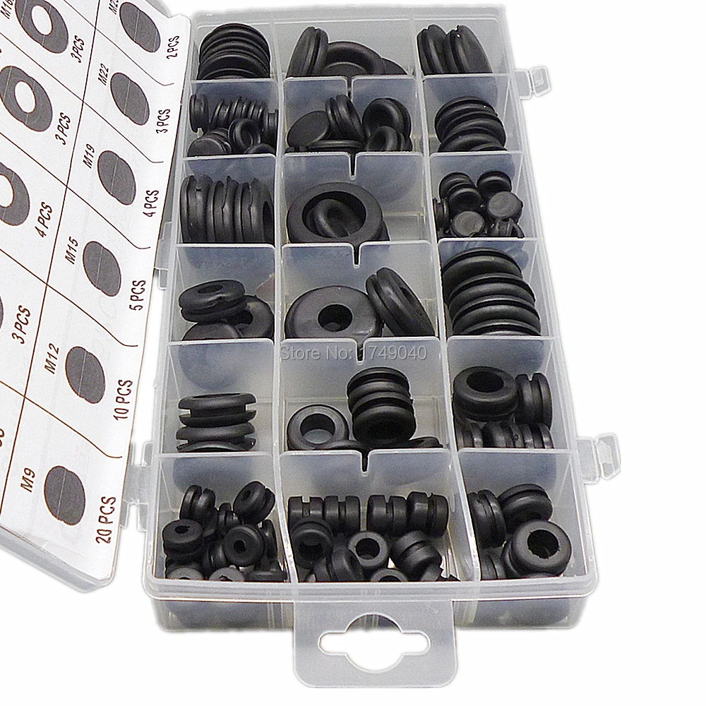 125 Pc ボックスズ黒リングラバーグロメット ファイアウォール穴プラグ詰め合わせ電気ワイヤーシールガスケットキットのための車トラックボート Kit For Car Kit Kitskit Electric Aliexpress