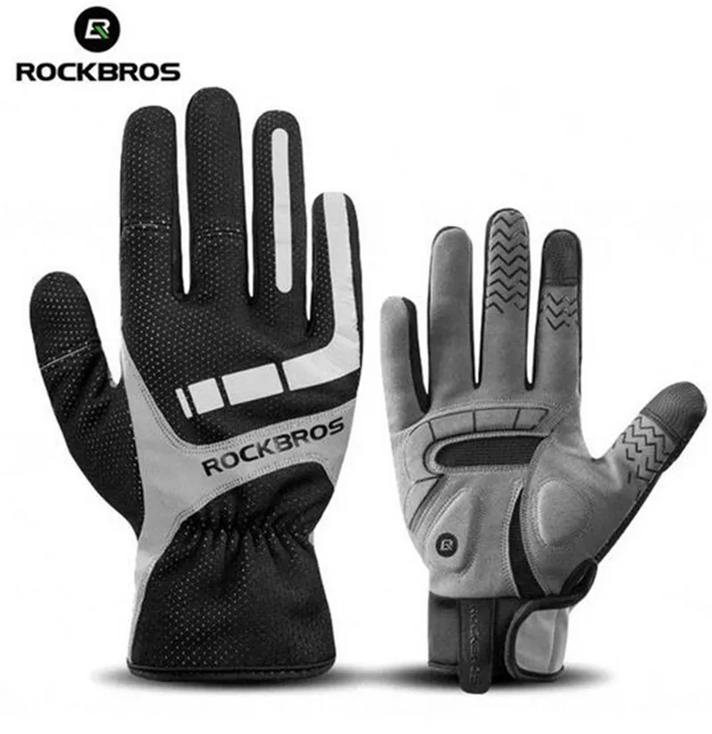 ROCKBROS Touch Screen Thermal Bike Gloves Windproof Keep Warm Autumn