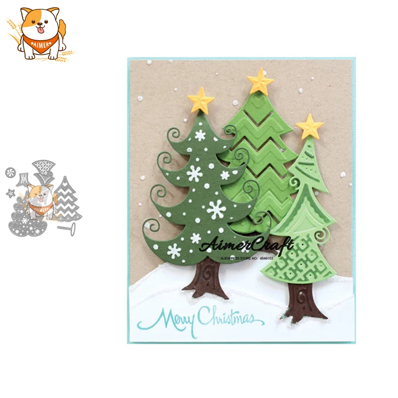 

Christmas Tree Series Metal Cutting Dies Scrapbooking Stencil For DIY Paper Card Decorative Embossing Die Cut Craft Die New 2019