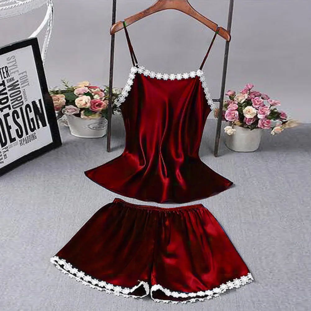 2 шт. Новое Сексуальное Женское атласное кружевное нижнее белье Babydoll ночная