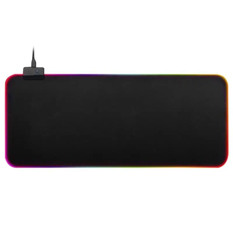 VODOOL Thick USB RGB Glowing Oversized Game Mouse Pad Colorful Luminous Thicken Keyboard Mat for PC Laptop Desktop