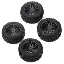 Mxfans 4 Pcs Off Road Vehicle Wheel Rim Black Tires Rubber 1 10 85mm Outer Diameter