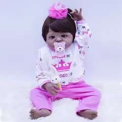 Реалистичный младенец reborn Детская кукла виниловая силиконовые Настоящее нежное прикосновение черная кожа принцесса кукла playmate 55 см для