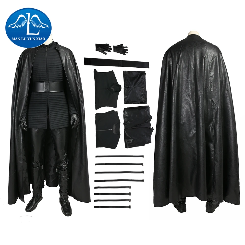 

New Star Wars The Last Jedi Kylo Ren Costume Men Halloween Cosplay Costume for Men Full Set Custom Made Cloak Pants Vest