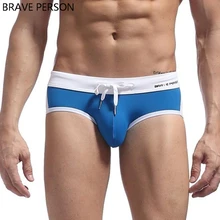 Храбрый Человек брендовые пикантные Для мужчин купальники Краткая Купальники для малышек Одежда заплыва Мужские Шорты для купания бикини пляжная одежда для серфинга гей чехол пениса с низкой талией выпуклость