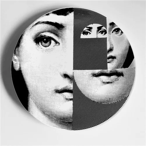 Декоративная тарелка Fornasetti, висящая керамическая ваза, для домашнего интерьера, настенное декоративное блюдо в итальянском стиле, фоновая роспись, украшение - Цвет: 11