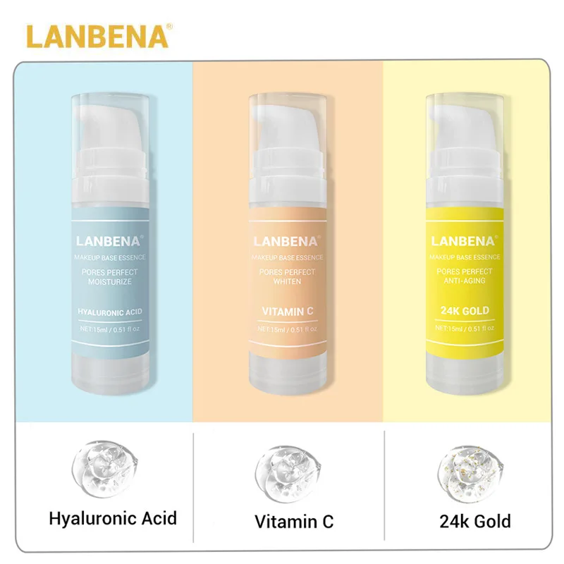 LANBENA основа для макияжа эссенция 24 к Золотая Гиалуроновая Кислота Витамин С