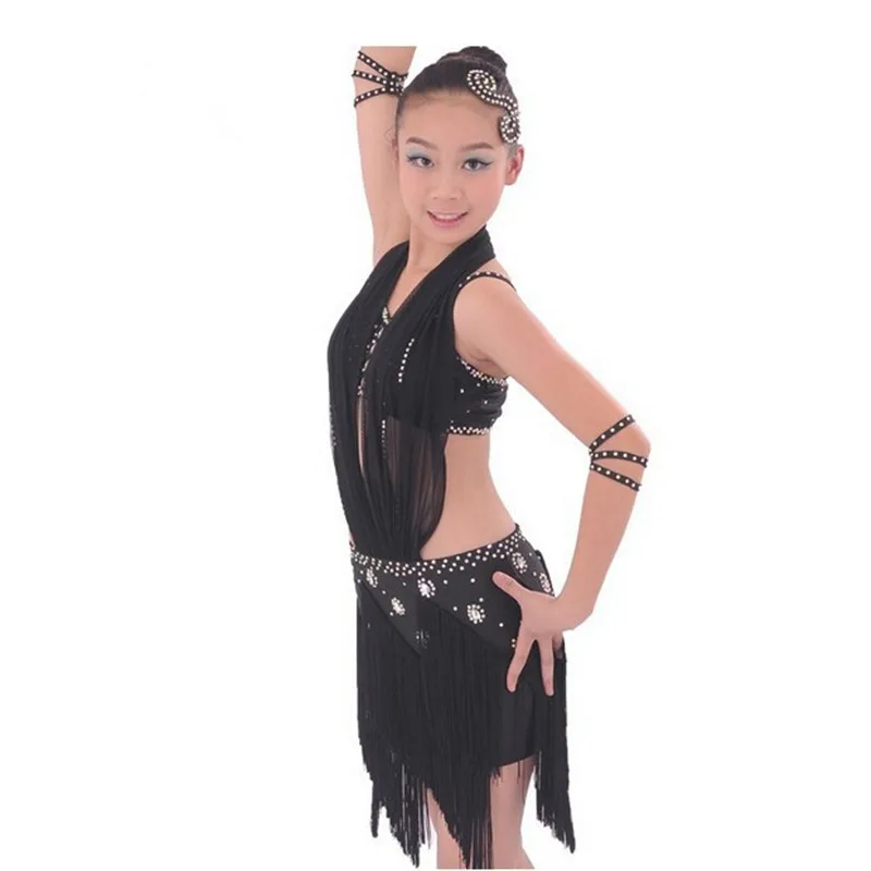 

Latin Dance Dress 2018 Female Child Latin Dance Costume Performance Spandex Wear Child Latin Dance Dresses For Sale Size S-XXL
